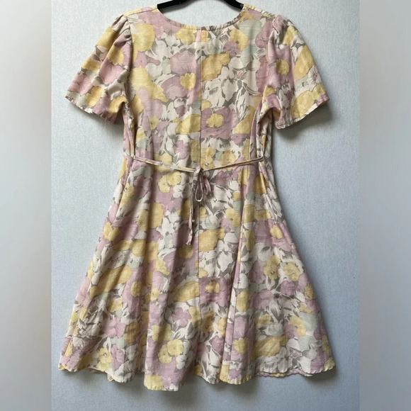 Vintage  Marciano floral linen string dress Sz M - Picture 2 of 8